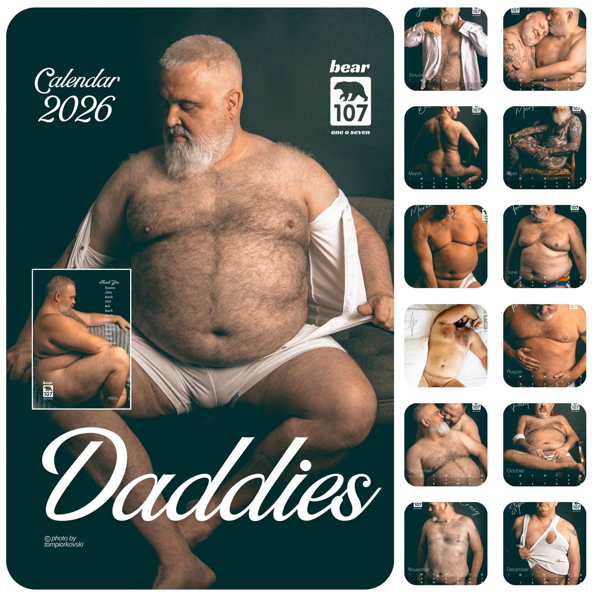 Daddies Calendar 2026 wall calendar A3