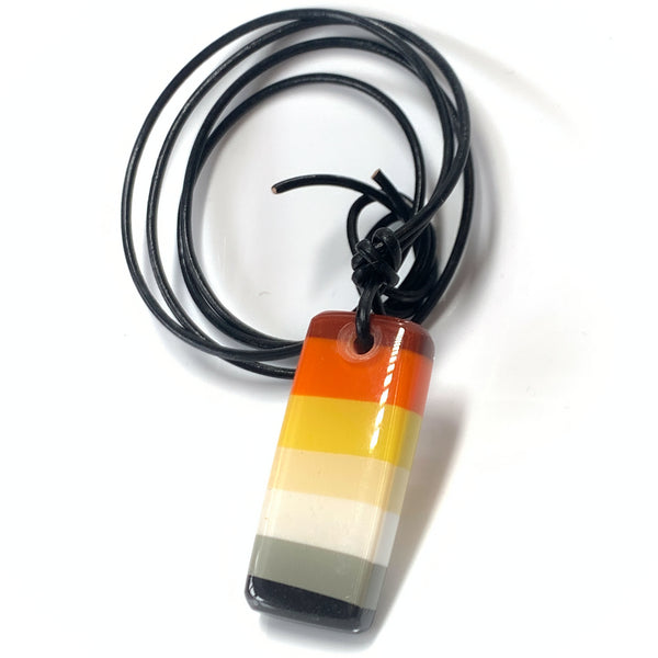 Bear Pride Flag Colours Pendant, Handmade