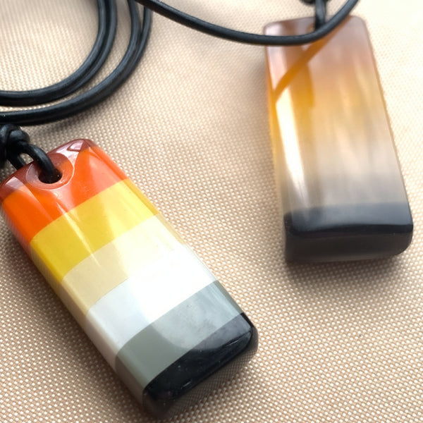 Bear Pride Flag Colours Pendant, Handmade