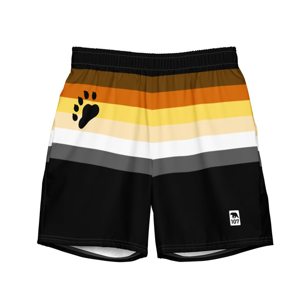 Gay Pride Bear Flag swim trunks