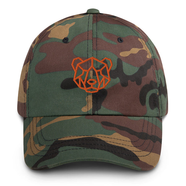 Gay Pride Orange Bear embroidery Dad hat