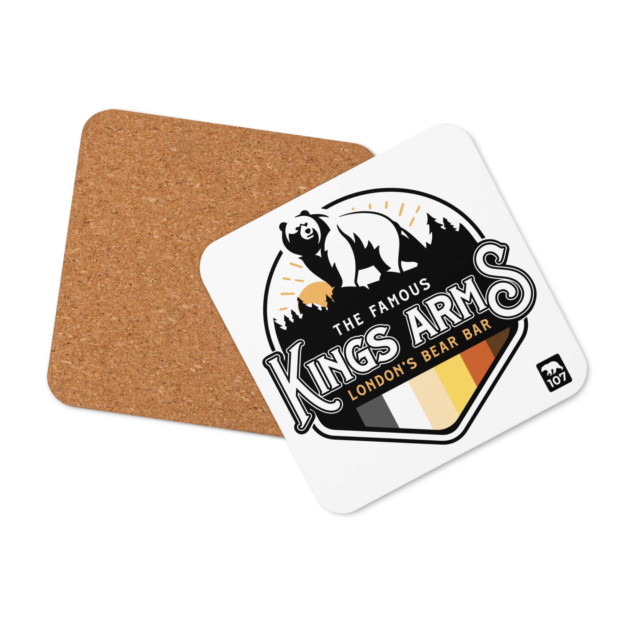 Official Kings Arms London Cork-back coaster