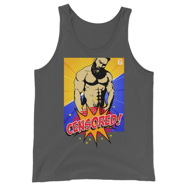 Gay Pride Muscle Bear Censored Tank Top