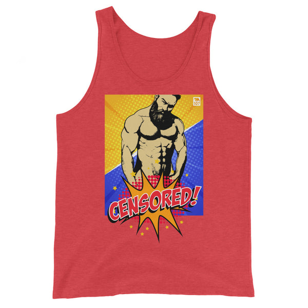 Gay Pride Muscle Bear Censored Tank Top