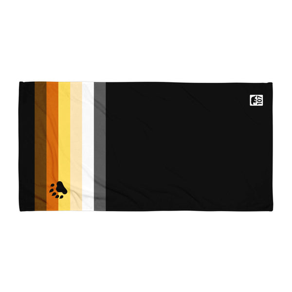 Gay Pride Bear Flag Black Towel