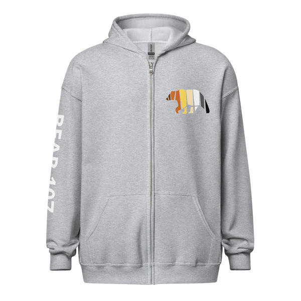 Gay Pride Flag colour Bear zip hoodie