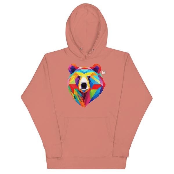 Gay Pride Rainbow Geometric Bear Face Hoodie