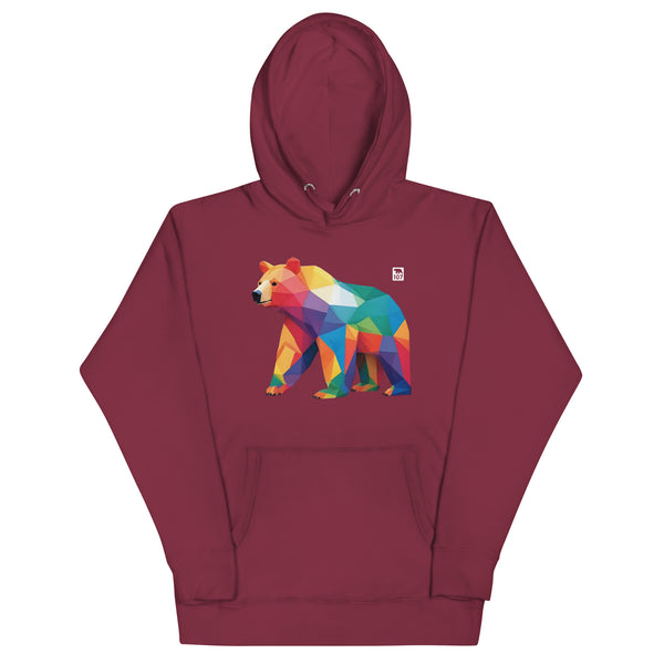 Gay Pride Rainbow Geometric Bear Hoodie