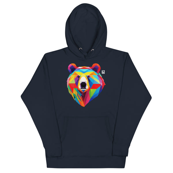 Gay Pride Rainbow Geometric Bear Face Hoodie