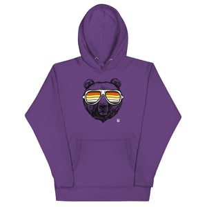 Gay Pride Bear with Glasses Hoodie