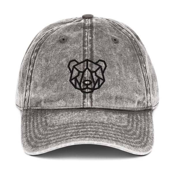 Gay Pride Black Embroidery Bear Vintage Cap