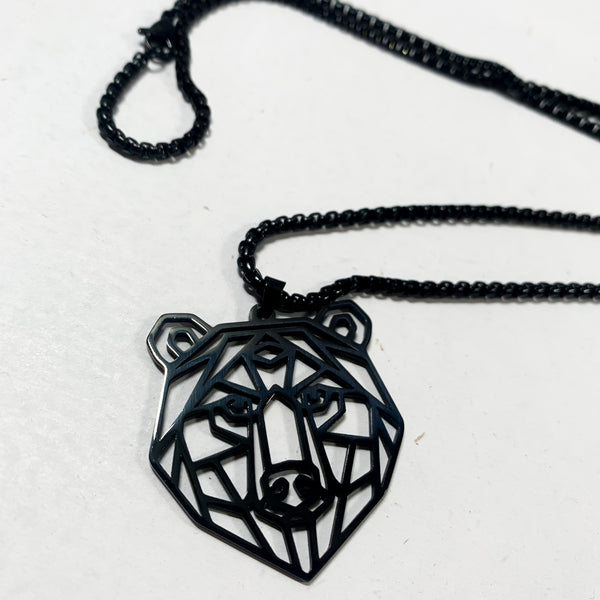 Bear Pride Pendant Geometric Bear Face