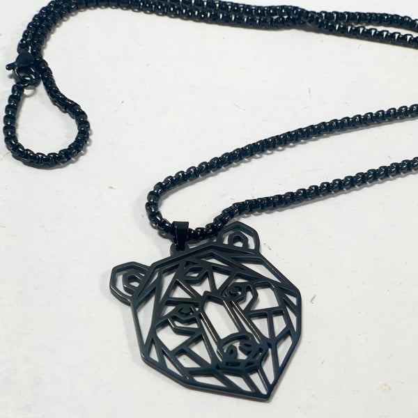 Bear Pride Pendant Geometric Bear Face