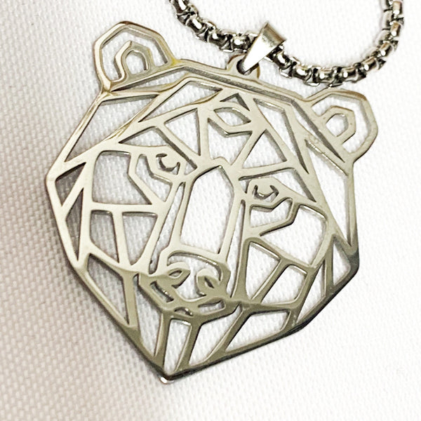 Bear Pride Pendant Geometric Bear Face