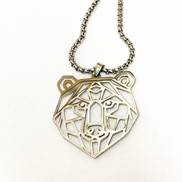 Bear Pride Pendant Geometric Bear Face