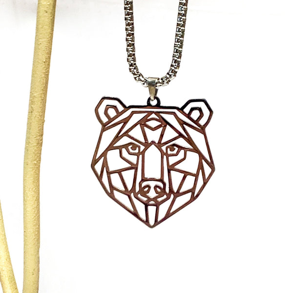 Bear Pride Pendant Geometric Bear Face