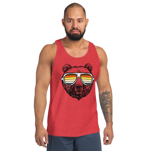 Bear Pride Tank Top Bear with glasses