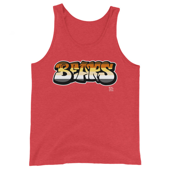 Gay Bear Pride Flag Colours Graffiti style Tank Top